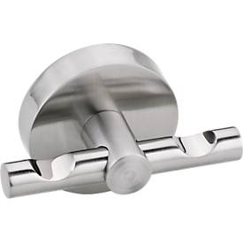 Garderobenhaken tesa Moon, Befestigung ohne Bohren, inkl. Klebelösung, ablösbar, Edelstahloptik