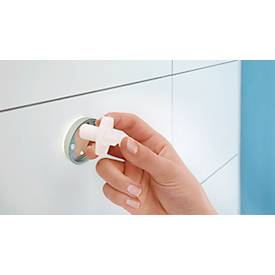 Garderobenhaken tesa Moon, Befestigung ohne Bohren, inkl. Klebelösung, ablösbar, Edelstahloptik