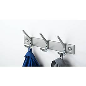 Garderobenleiste, 430 mm breit, 3 Hut-/6 Mantelhaken