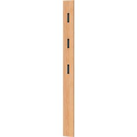 Garderobenpaneel, MDF melaminharzbeschichtet, 3 ausklappbare Haken, ca. B 150 x T 30 x H 1700 mm, Eiche