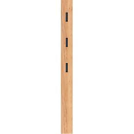 Garderobenpaneel, MDF melaminharzbeschichtet, 3 ausklappbare Haken, ca. B 150 x T 30 x H 1700 mm, Eiche
