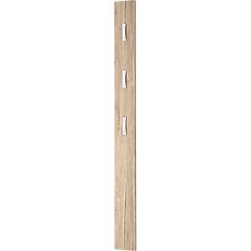 Garderobenpaneel Susanna, Wandmontage, 3 Klapphaken, bis 5 kg, B 150 x T 30 x H 1700 mm, MDF, Sanremo-Eiche-Nachbildung