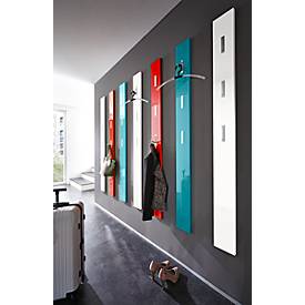 Garderobenpaneel Susanna, Wandmontage, 3 Klapphaken, bis 5 kg, B 150 x T 30 x H 1700 mm, MDF, schwarz