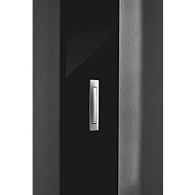 Garderobenpaneel Susanna, Wandmontage, 3 Klapphaken, bis 5 kg, B 150 x T 30 x H 1700 mm, MDF, schwarz