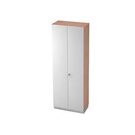 Garderobenschrank, 2 Ablagen, B 800 x T 420 mm, Nussbaum-Dekor/silber