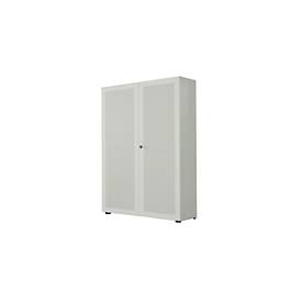Garderobenschrank, 2-türig, B 100 cm, 6 OH, lichtgrau