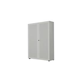 Garderobenschrank, 2-türig, B 100 cm, 6 OH, weißaluminium