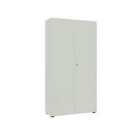 Garderobenschrank, 2-türig, B 100 cm, 6OH, lichtgrau
