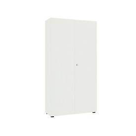 Garderobenschrank, 2-türig, B 100 cm, 6OH, weiß