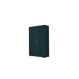 Garderobenschrank, 2-türig, B 80 cm, 5 OH, graphit