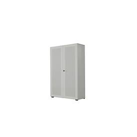 Garderobenschrank, 2-türig, B 80 cm, 5 OH, weißaluminium