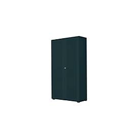 Garderobenschrank, 2-türig, B 80 cm, 6 OH, graphit