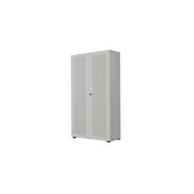 Garderobenschrank, 2-türig, B 80 cm, 6 OH, weißaluminium