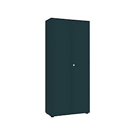 Garderobenschrank, 2-türig, B 80 cm, 6OH, graphit