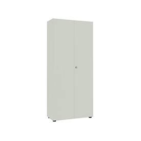 Garderobenschrank, 2-türig, B 80 cm, 6OH, lichtgrau