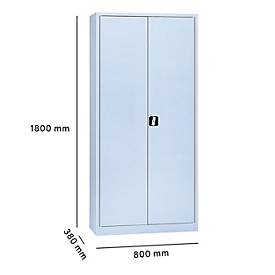 Garderobenschrank, mit Mitteltrennwand, lichtgrau/lichtgrau