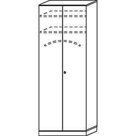 Garderobenschrank Topas Line, 6 Ordnerhöhen, abschließbar, B 800 x T 420 x H 2156 mm, lichtgrau