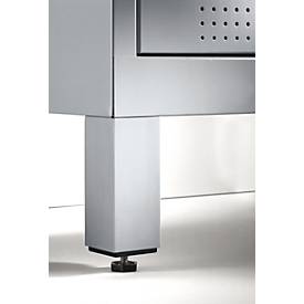 Garderobenspind Evolo S 3000, Stahl, m. Füßen, 2 Abteile m. jew. B 300 mm, Sicherheitsdrehriegelverschluss, lichtgrau RAL 7035/lichtgrau RAL 7035