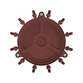 Garderobenständer Functionals KROK ROUND Maroon Red, 36 Haken, Schirmhalter mit Tropfmulde, Stahl/Aluminium/Kunststoff, rot