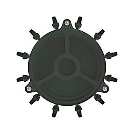 Garderobenständer Functionals KROK ROUND Pine Green, 36 Haken, Schirmhalter mit Tropfmulde, Stahl/Aluminium/Kunststoff, grün