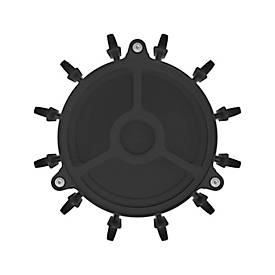 Garderobenständer Functionals KROK ROUND Raven Black, 36 Haken, Schirmhalter mit Tropfmulde, Stahl/Aluminium/Kunststoff, schwarz