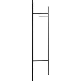 Garderobenständer HAKU, 3 Garderobenbügel mit 5 kg Tragkraft je Seitenteil, B 700 x T 360 x H 1700 mm, Stahlrohr lackiert, schwarz