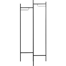 Garderobenständer HAKU, 3 Garderobenbügel mit 5 kg Tragkraft je Seitenteil, B 700 x T 360 x H 1700 mm, Stahlrohr lackiert, schwarz