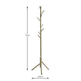 Garderobenständer HAKU, 8 Haken mit jeweils 5 kg Tragkraft, Ø 480 x H 1730 mm, Stahlrohr lackiert, grün