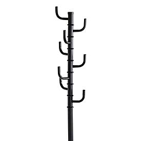 Garderobenständer HAKU, 8 Haken mit jeweils 5 kg Tragkraft, drehbare Hakenkrone, Ø 290 x H 1700 mm, Stahlrohr pulverbeschichtet, schwarz