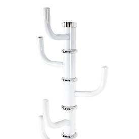 Garderobenständer HAKU, 8 Haken mit jeweils 5 kg Tragkraft, drehbare Hakenkrone, Ø 290 x H 1700 mm, Stahlrohr pulverbeschichtet, weiß