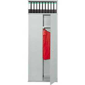 Garderobenstange für Regalsystem Kerkmann PROGRESS 500 T, mit Hutablage, B 750 x T 300 mm, Stahl verzinkt