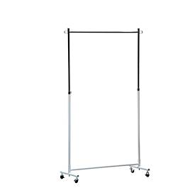 Garderobenwagen Jan Kurtz Boston, B 1010 x T 410 x H 1080-1840 mm, Stahlrohr, weiß/verchromt