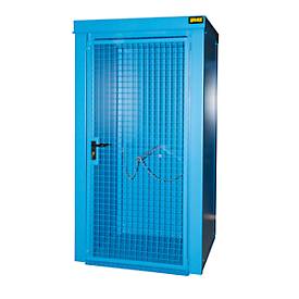 Gasflaschencontainer BAUER GFC-B M0, B 1090 x T1185 x H 2205, für 9 Gasflaschen, feuerbeständig, abschließbar, blau