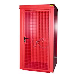 Gasflaschencontainer BAUER GFC-B M0, B 1090 x T1185 x H 2205, für 9 Gasflaschen, feuerbeständig, abschließbar, rot