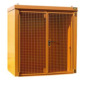 Gasflaschencontainer BAUER GFC-B M1, B 1175 x T 2120 x H 2265, für 28 Gasflaschen, feuerbeständig, abschließbar, orange