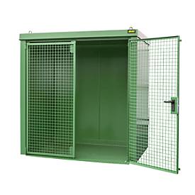 Gasflaschencontainer BAUER GFC-B M2, B 1570 x T 2125 x H 2265, für 35 Gasflaschen, feuerbeständig, abschließbar, grün