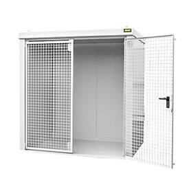 Gasflaschencontainer BAUER GFC-B M2, B 1570 x T 2125 x H 2265, für 35 Gasflaschen, feuerbeständig, abschließbar, weiß