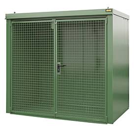 Gasflaschencontainer BAUER GFC-B M3, B 1570 x T 2425 x H 2265, für 45 Gasflaschen, feuerbeständig, abschließbar, grün