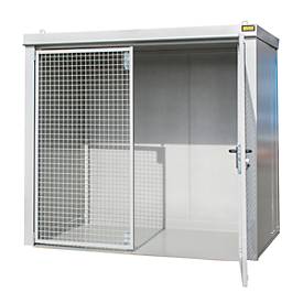 Gasflaschencontainer BAUER GFC-B M3, B 1570 x T 2425 x H 2265, für 45 Gasflaschen, feuerbeständig, abschließbar, weiß