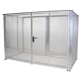 Gasflaschencontainer, f. Außenbereich, ohne Dach, m. Doppelflügeltor, feuerverzinkt, f. 104 Fl.