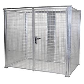 Gasflaschencontainer, f. Außenbereich, ohne Dach, m. Doppelflügeltor, feuerverzinkt, versch. Größen