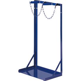 Gasflaschenständer Rollcart Transportsysteme, für 2 Flaschen mit Volumen 40-50 l & Ø 210-250 mm, bis 200 kg, Kettensicherung, Stahl, blau