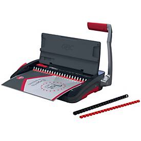 GBC CombBind CB12, manuelles Bindegerät, 12 Blatt Stanzen, 165 Seiten, 19 mm Plastikrücken, Auffangschale