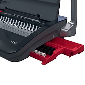GBC CombBind CB15 manuelles Bindegerät – 165 Blatt, 15 Blatt stanzen, 19 mm Rücken, A4, schwarz/rot/silber