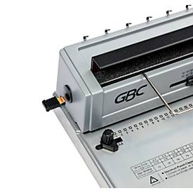 GBC WireBind W12 – manuelles Drahtbindegerät, 125 Blatt, 14,3 mm/34 Ringe, Ein‑Griff‑Bedienung, silber