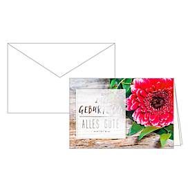 Geburtstagskarte Glückwunschkarte Alles Gute, mit Blumenmotiv, 10er-Set
