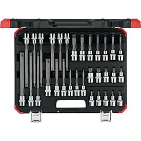 GEDORE RED Steckschlüsselsatz R6800 3032, 32-tlg., 1/2 Zoll, für Innen-Sternprofil-Schrauben T20-T70, CV-Stahl