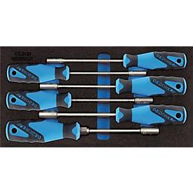 Gedore Werkzeugeinlage 1500 CT1-2133, 1/3 Modul, inkl. Steckschlüsselsortiment, 6-tlg., B 157,5 x T 310 x H 35 mm, Schaumstoff, schwarz/blau
