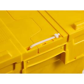 Gefahrgut-Transportbehälter 55 Liter, UN-zertifiziert, L 600 x B 400 x H 315 mm, max. 15 kg, stapelbar, inkl. 10 Kissen/6 Kabelbinder/6 Beutel