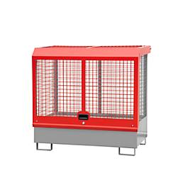 Gefahrstoff-Depot Typ GD-C BAUER, Stahl, L 1430 x B 820 x H 1390 mm, Zylinderschloss, Auffangvolumen 220 I, mausgrau RAL 7005